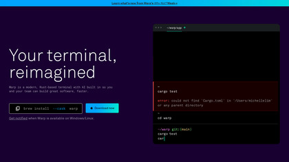 Warp Terminal screenshot